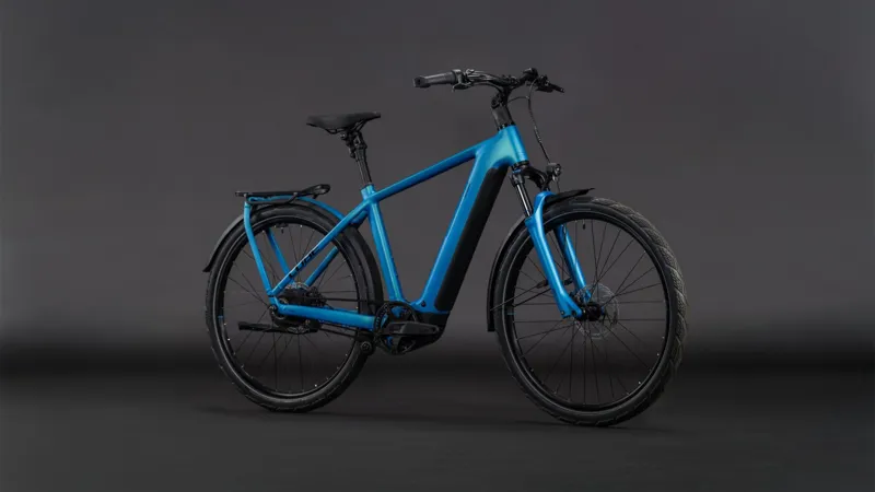Cube Kathmandu Hybrid Comfort Pro 800Wh Electric Hybrid Bike in Azure and Black-7