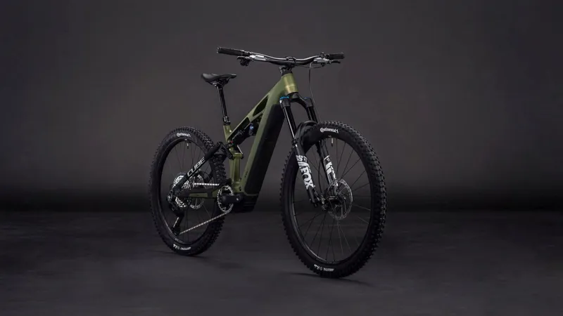Cube Stereo Hybrid ONE77 HPC TM 800Wh Electric Full Suspension Mountain Bike in Reedgreen and Matrix-8