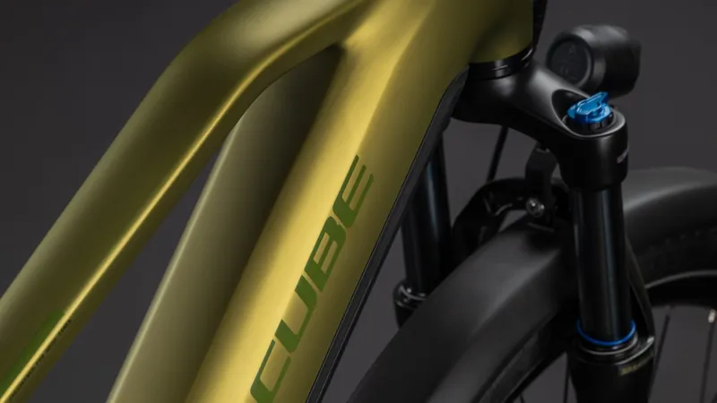 Cube Touring Hybrid Pro EE 800Wh Electric Hybrid Bike in Goldenlime and Black-1