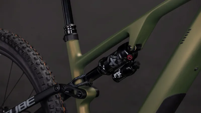 Cube AMS Hybrid ONE44 C:68X TM 400Wh Electric Full Suspension Mountain Bike in Reedgreen and Matrix-2