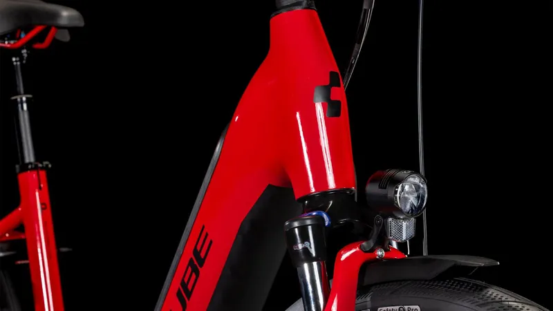Cube Supreme Hybrid Comfort Pro EE 625Wh Electric Hybrid Bike in Firered and Black-1
