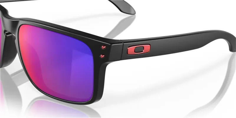 Oakley Holbrook Sunglasses in Matte Black and Red Iridium-1