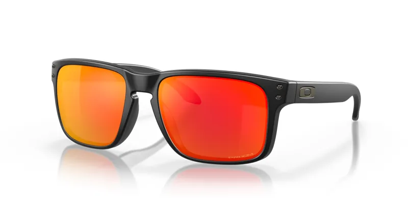 Oakley Holbrook Sunglasses in Matte Black with Prizm Ruby Lenses-6