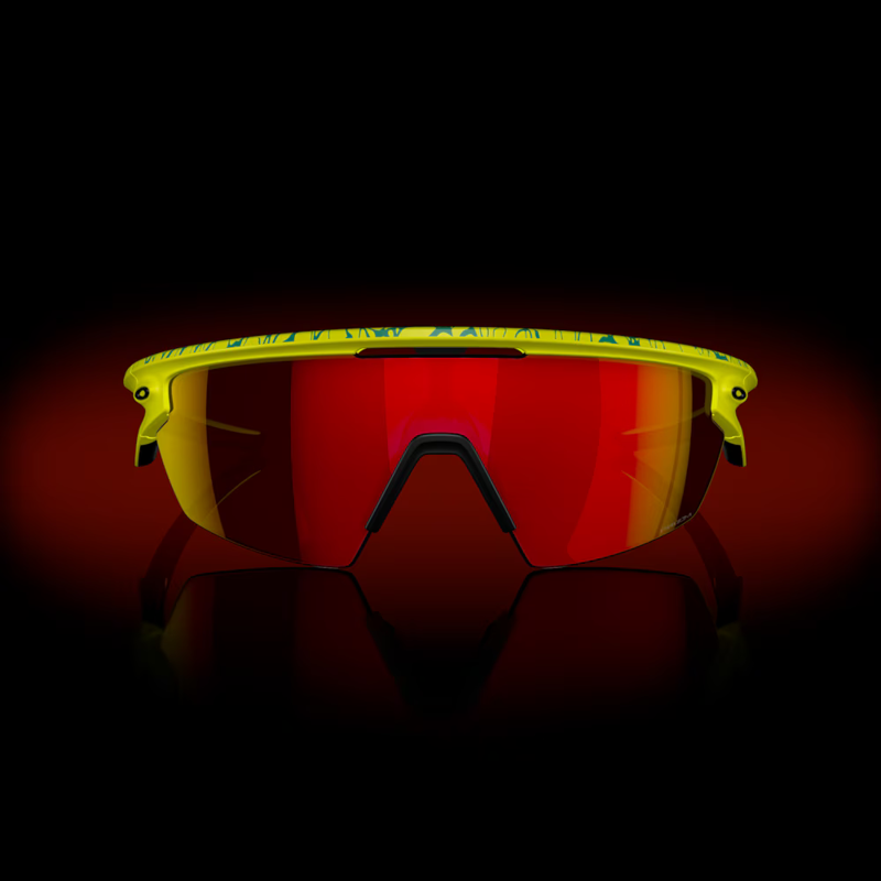 Oakley Sphaera Inner Spark Collection Sunglasses in Prizm Ruby and Matte Tennis Ball Yellow and Celeste Neuron-1
