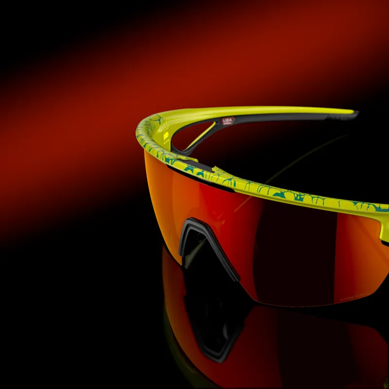 Oakley Sphaera Inner Spark Collection Sunglasses in Prizm Ruby and Matte Tennis Ball Yellow and Celeste Neuron-4