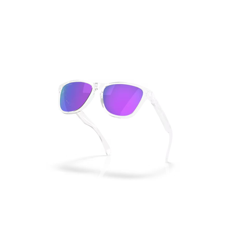 Team Cycles Oakley Frogskins S Sunglasses in Clear and Prizm Violet | Interest FREE Finance & Online Refund Policy.