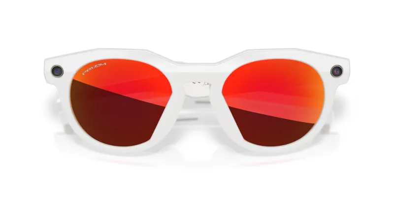 Oakley Meta HSTN Glasses in Warm Grey with Prizm Ruby Lenses-1