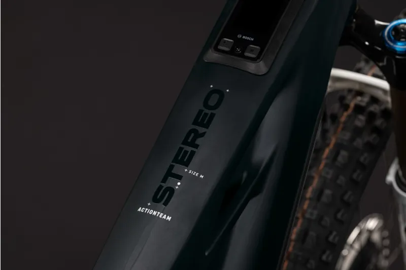 Cube Stereo Hybrid ONE44 HPC AT 800Wh Electric Full Suspension Mountain Bike in Carbon and White-1