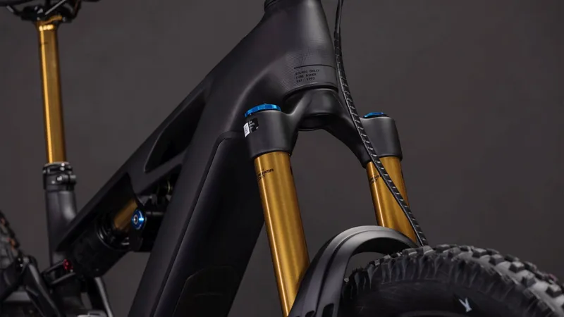 Cube Stereo Hybrid ONE77 HPC AT 800Wh Electric Full Suspension Mountain Bike in Carbon and Gold-1