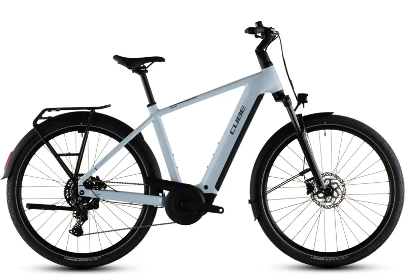 Cube Touring Hybrid One 600Wh Electric Hybrid Bike in Glacier and Reflex