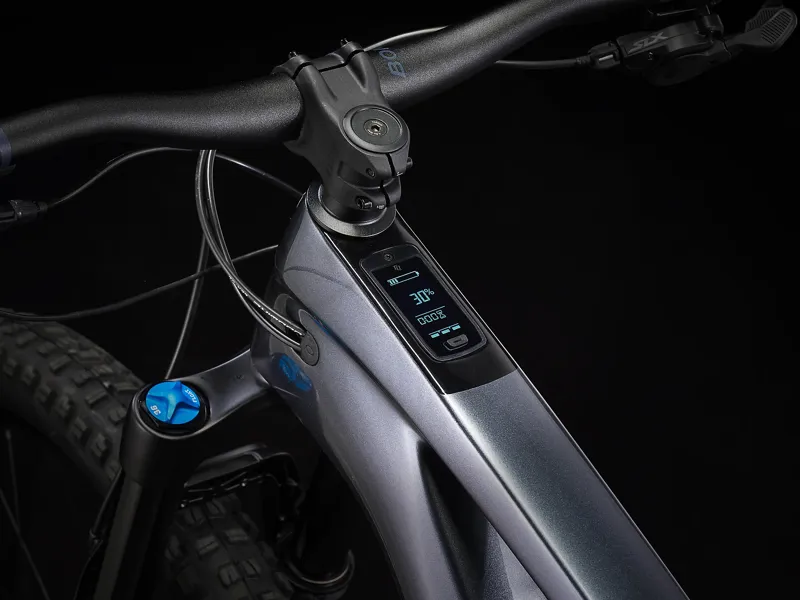 TREK Fuel EXe 9.7 SLX XT 360Wh Full Suspension Electric Mountain Bike in Galactic Grey to Black Fade-8