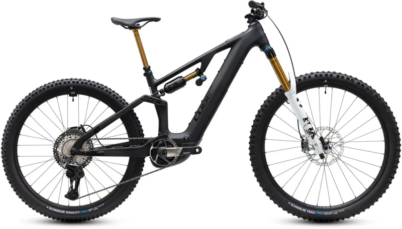 Cube AMS Hybrid 177 C:62 AT 600Wh Electric Full Suspension Mountain Bike in Carbon and White