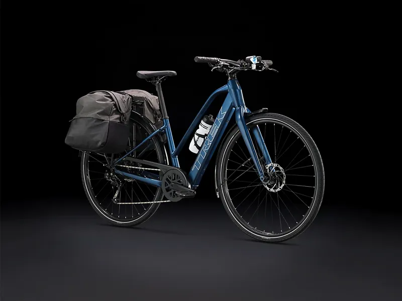 TREK Fx+ 2 Stagger 250Wh Electric Hybrid Bike in Mulsanne Blue-10