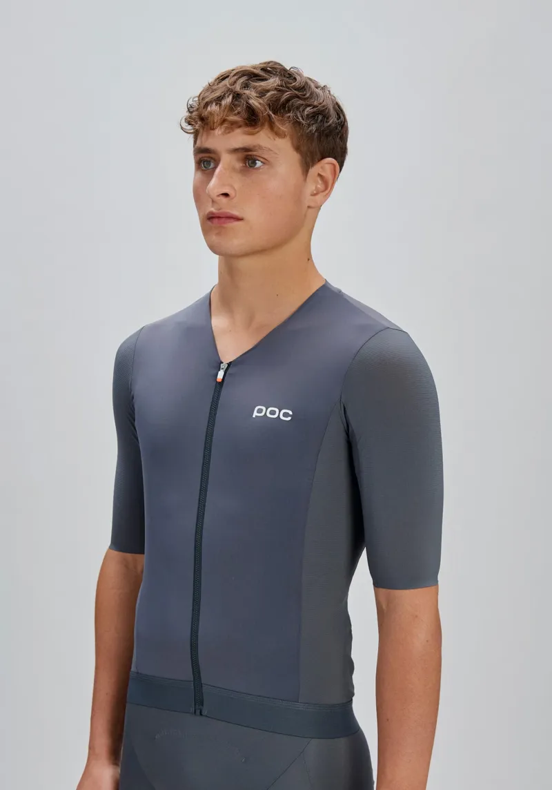 POC Men's Raceday Short Sleeve Cycling Jersey in Sylvanite Grey-3