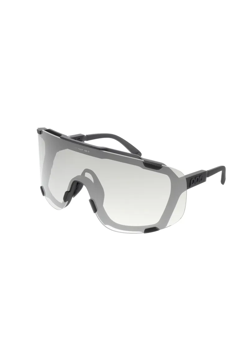POC Devour Photochromic Glasses in Translucent Black with Clarity Photochromic and Changeable Grey Cat. 0-3 Lenses