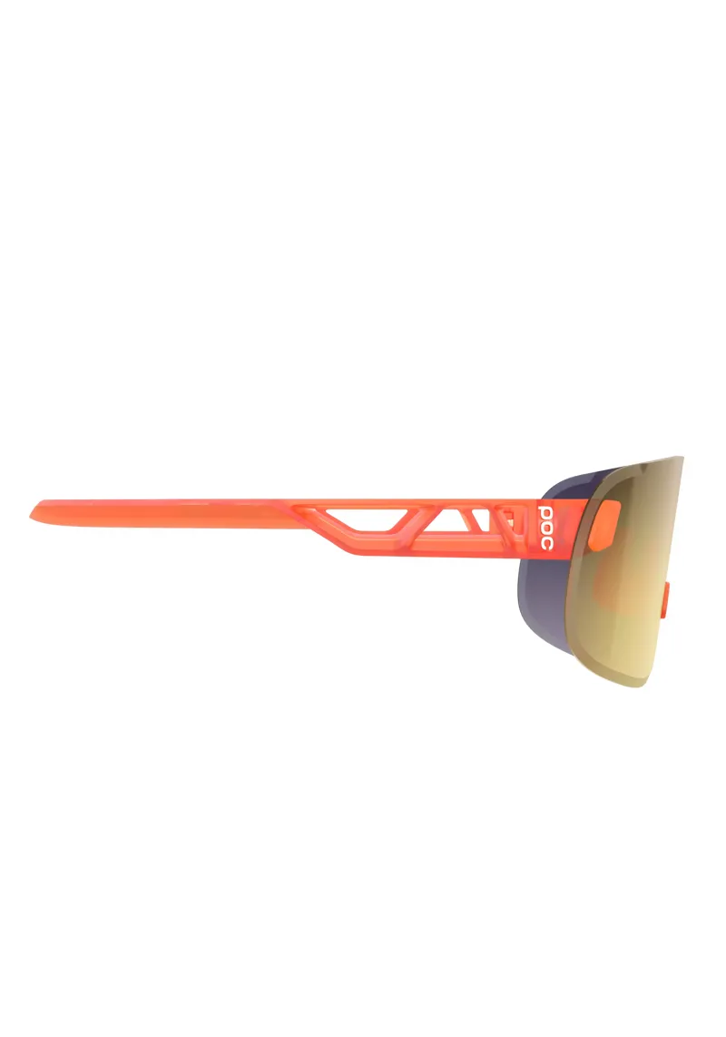 POC Elicit Sunglasses in Fluorescent Orange Translucent with Clarity Road and Partly Sunny Gold Cat. 2 Lenses-3