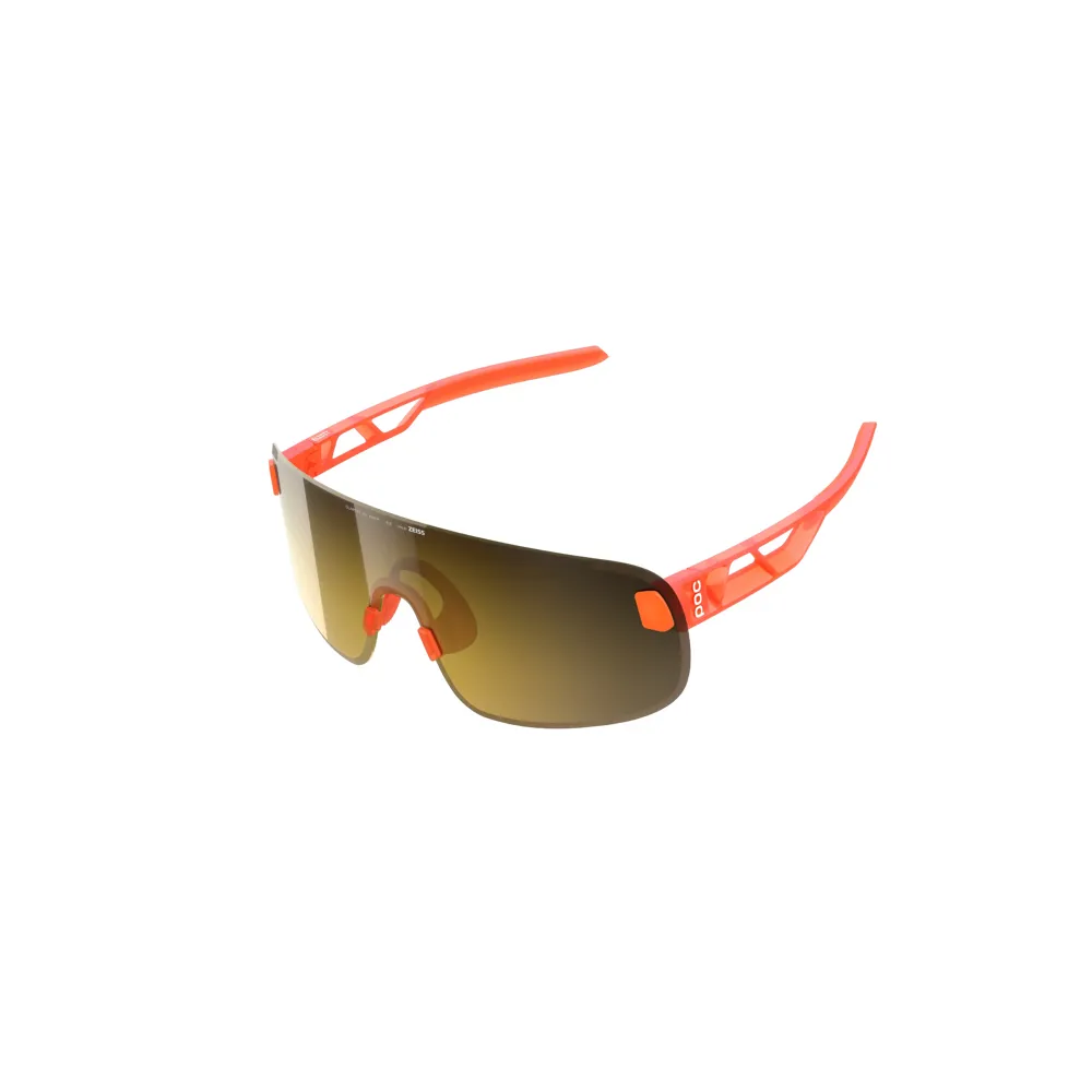 Team Cycles Poc Sports POC Elicit Sunglasses in Fluorescent Orange Translucent with Clarity Road and Partly Sunny Gold Cat. 2 Lenses | Interest FREE Finance & Online Refund Policy.