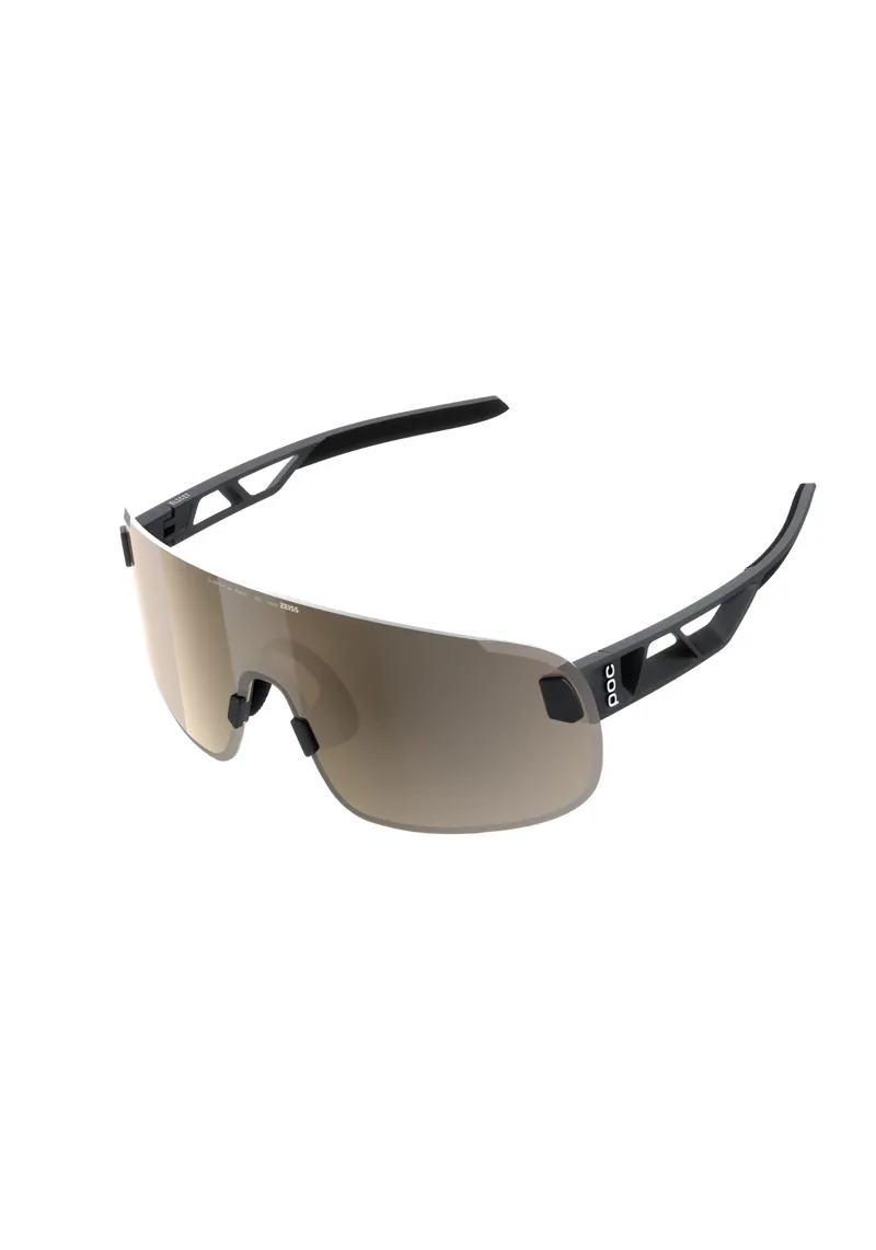 POC Elicit Sunglasses in Uranium Black with Clarity Trail and Partly Sunny Silver Cat. 2 Lenses