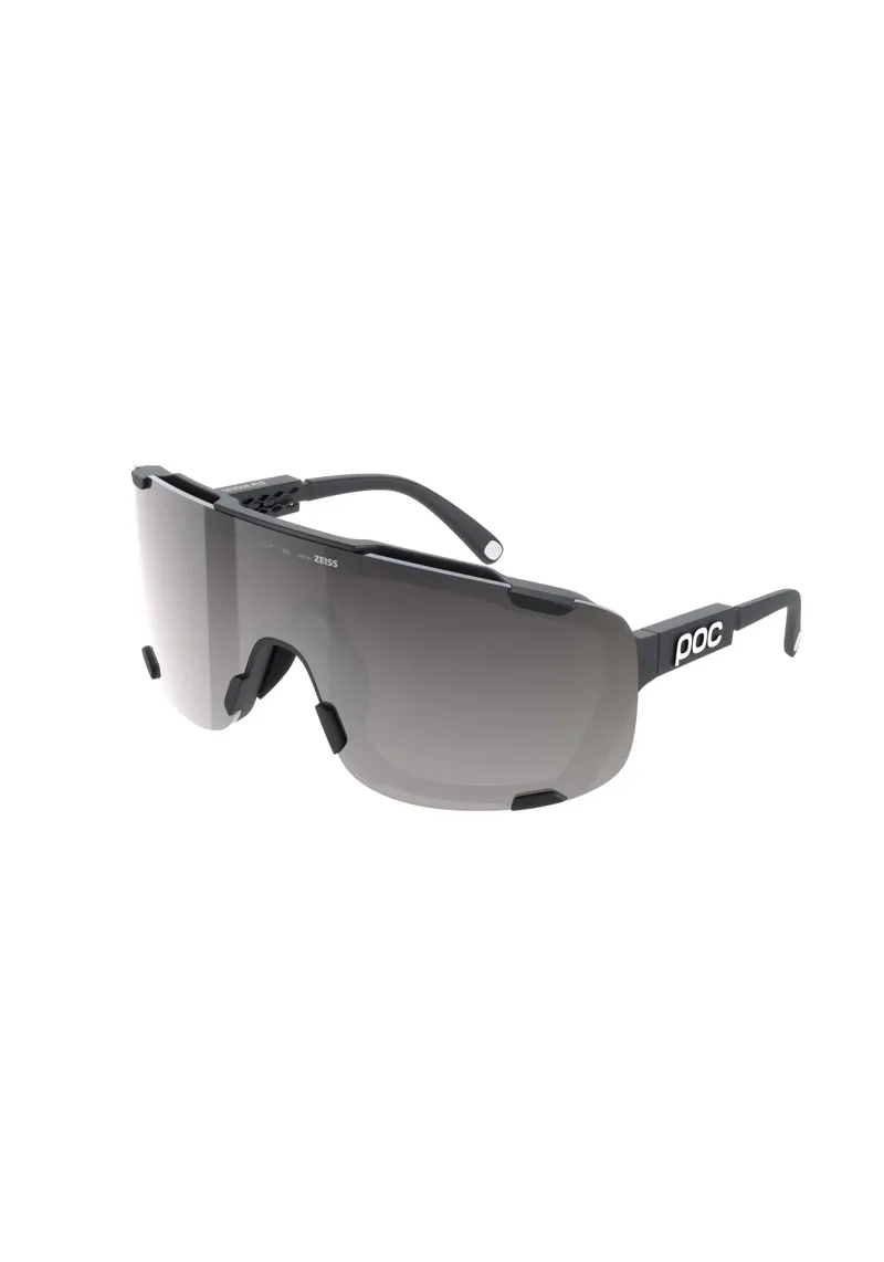 POC Devour Mid Sunglasses in Uranium Black with Clarity Road and Sunny Silver Cat. 3 Lenses