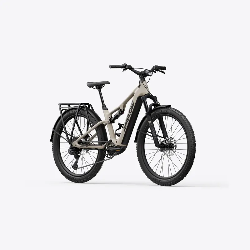 Amflow TL Carbon 800Wh SUV Electric Full Suspension Mountain Bike in Silica Beige-1