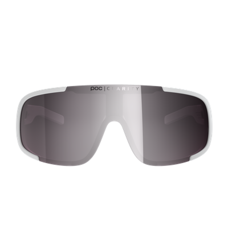 POC Aspire Cycling Glasses in Hydrogen White with Clarity Road and Sunny Silver Lens-2