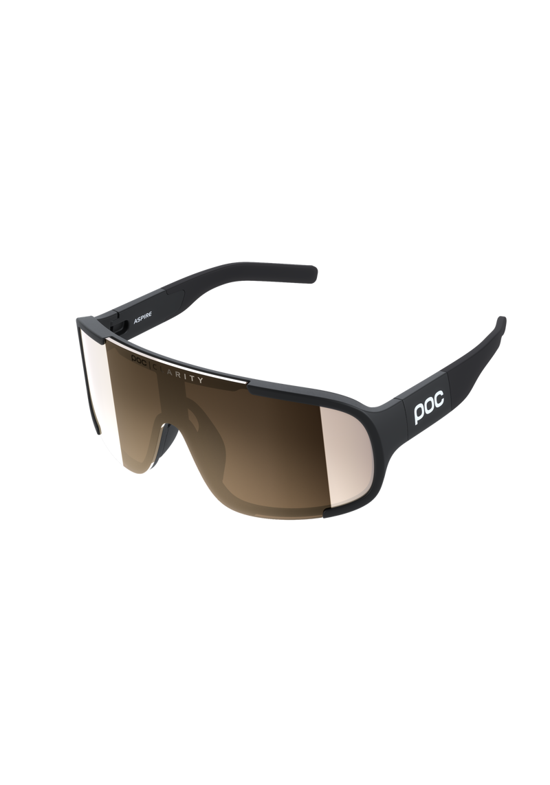 POC Sports Aspire Bike Sunglasses in Uranium Black with Clarity Partly Sunny Lens