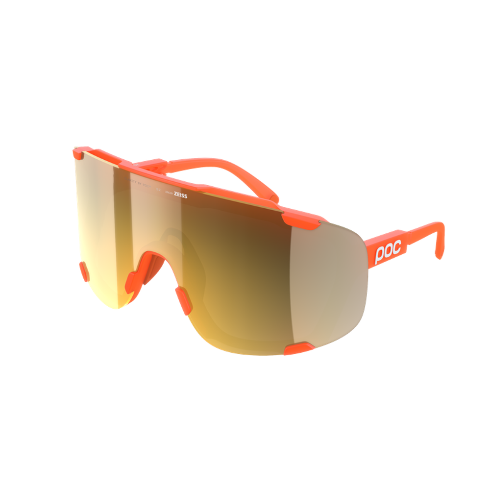 Team Cycles Poc Sports POC Devour Cycling Sunglasses in Fluo Orange Translucent Clarity Road and Partly Sunny Gold | Interest FREE Finance & Online Refund Policy.