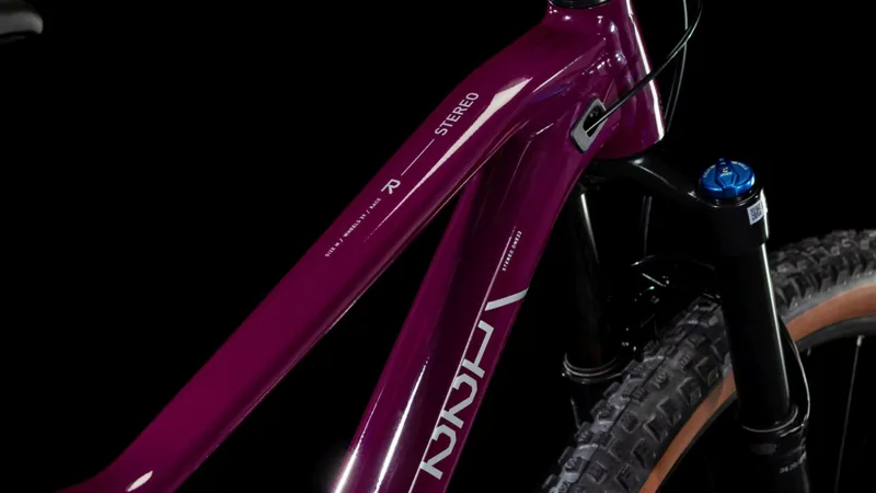 Cube Stereo ONE22 Race Full Suspension Mountain Bike in Wine and Grey-4