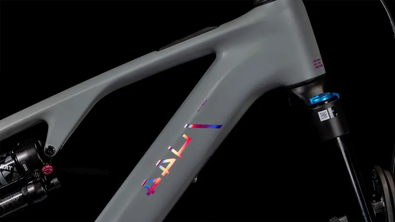 Cube AMS Hybrid ONE44 C:68X TM 400x 400Wh Full Suspension Electric Mountain Bike in Swampgrey and Purple Reflex-3