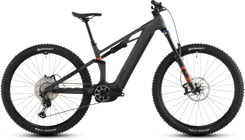 Cube Stereo Hybrid ONE44 HPC SLX 800Wh Full Suspension Mountain Bike in Slabgrey and Orange