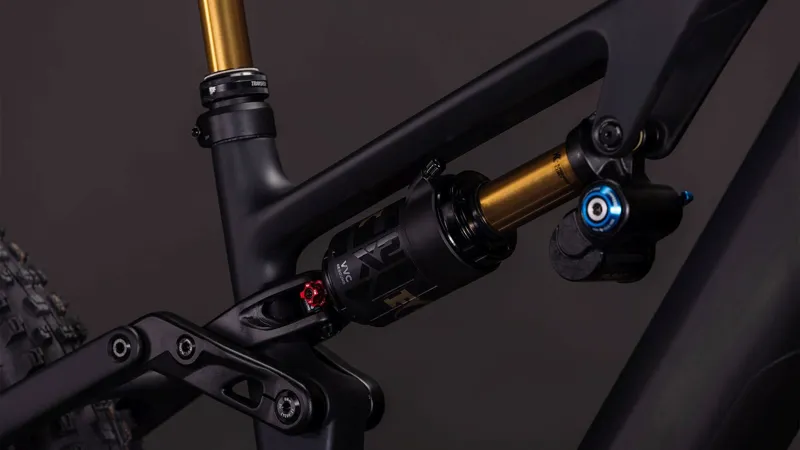 Cube AMS Hybrid ONE77 C:62 AT 600Wh Electric Full Suspension Mountain Bike in Carbon and Gold-1