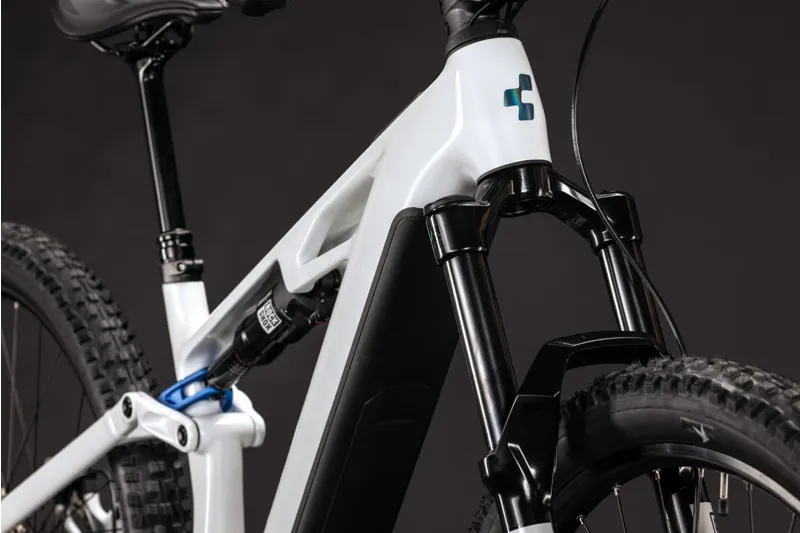 Cube Stereo Hybrid ONE44 HPC Pro 800Wh Electric Full Suspension Mountain Bike in Metallicwhite and Blue-1