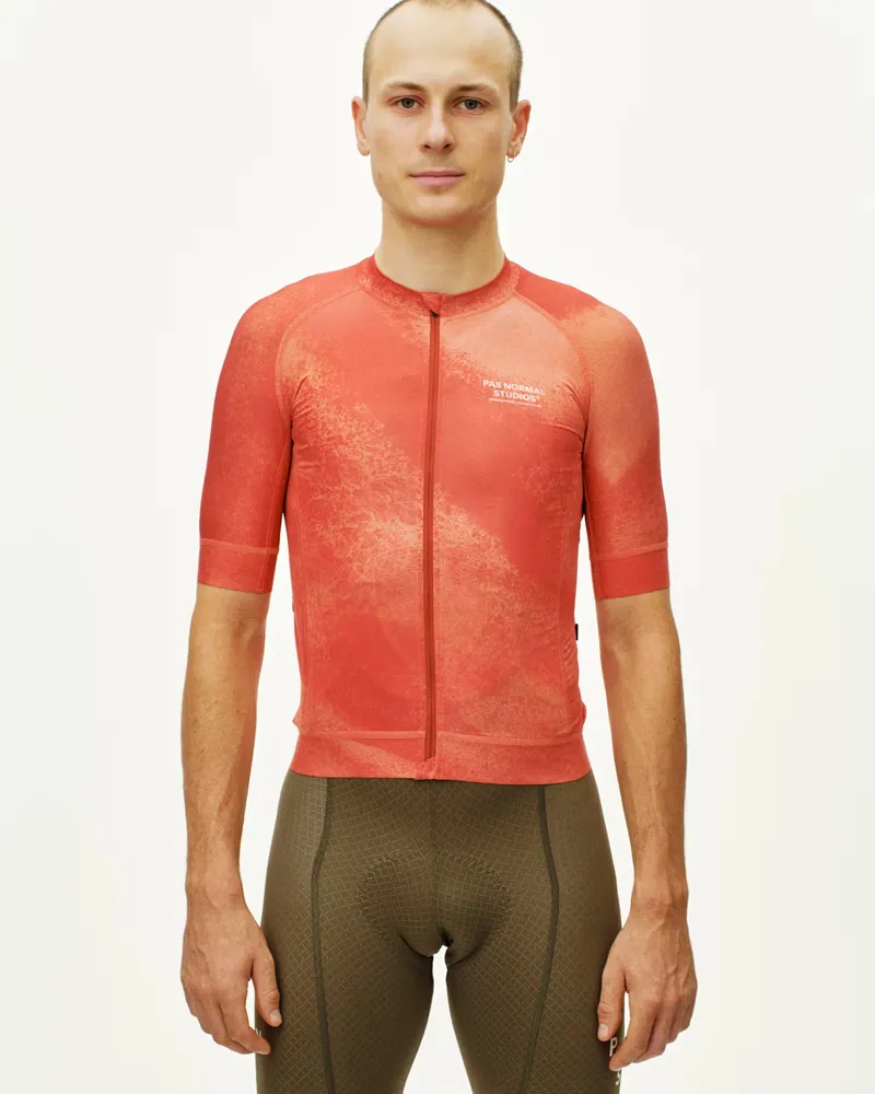 Pas Normal Studios Mechanism Jersey in AOP Hibiscus Orange-2