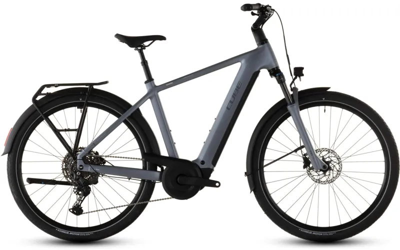 Cube Touring Hybrid Pro 800Wh Electric Hybrid Bike in Pearlgrey and Grey