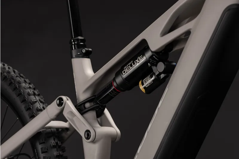 Cube Stereo Hybrid ONE77 HPC Race 800Wh Electric Full Suspension Mountain Bike in Oatgrey and Yellow-1