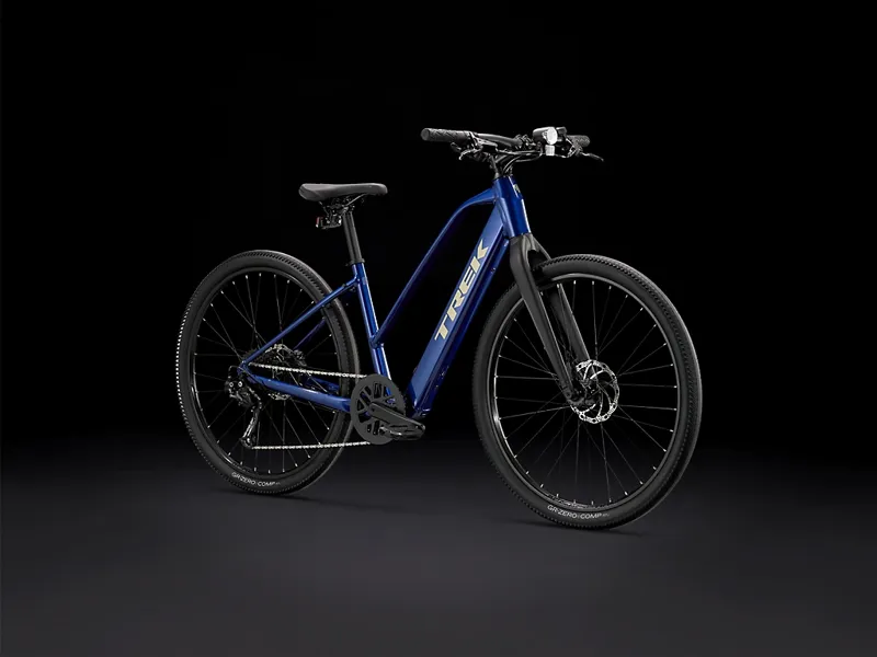 TREK Dual Sport+ 2 Stagger 250Wh Electric Hybrid Bike in Hex Blue-11