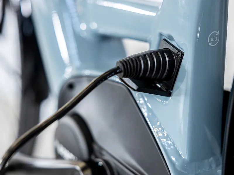 TREK District+ 3 400Wh Lowstep Electric Hybrid Bike in Battleship Blue-1