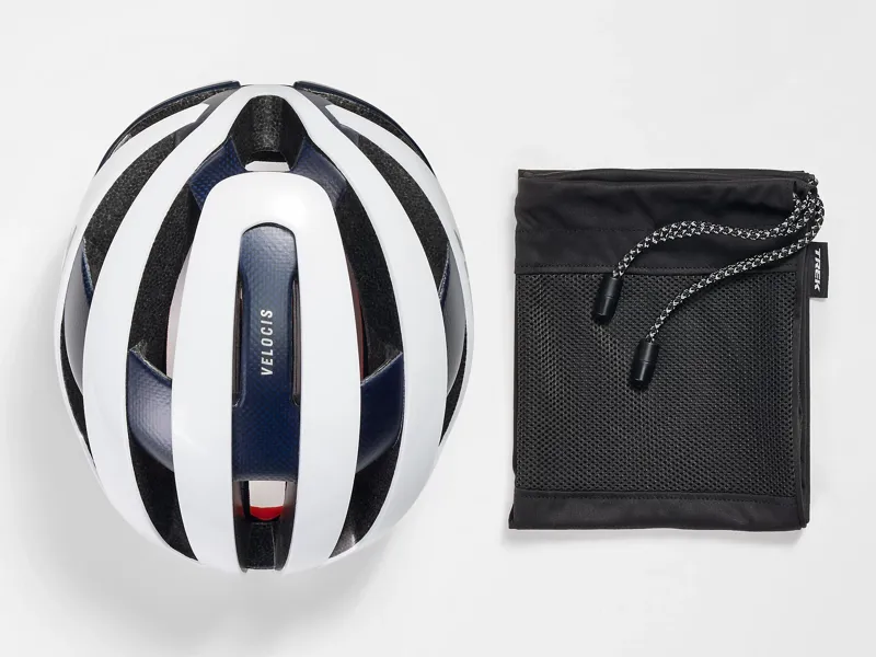 TREK Velocis Mips Road Bike Helmet in Crystal White and Nautical Navy-5