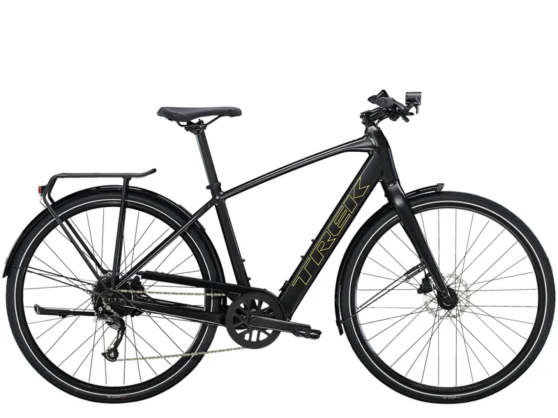 TREK Fx+ 2 250Wh Electric Hybrid Bike in Satin Black and Trek Black