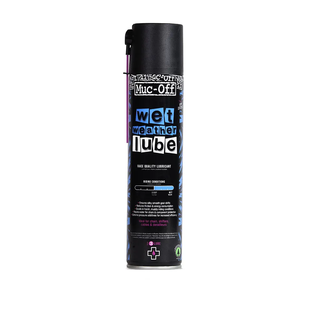 Team Cycles Muc Off Muc-Off Wet Weather Lube - 400ml Aerosol | Interest FREE Finance & Online Refund Policy.