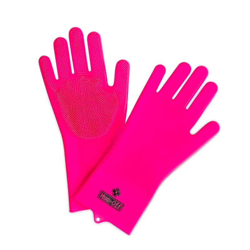 Muc-Off Deep Scrubber Gloves in Pink - Large
