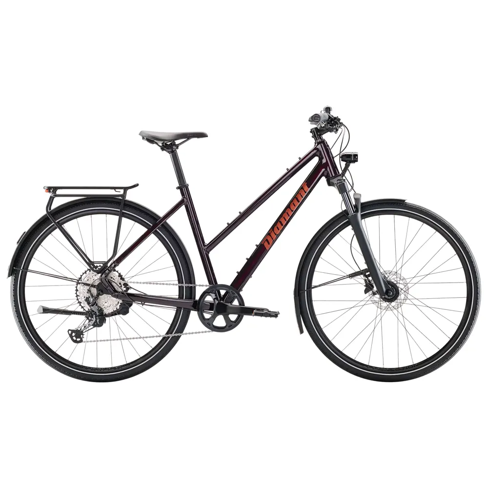 Team Cycles Diamant Mahon Trip Pro Mid Step Hybrid Bike in Schwarzkirsch Metallic | Interest FREE Finance & Online Refund Policy.