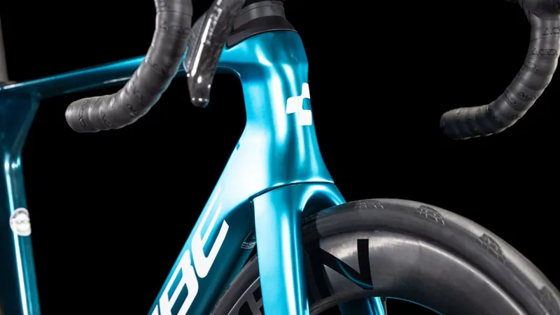 Cube Litening Aero C:68X SLX Road Bike in Chromeblue and Liquidblue-2