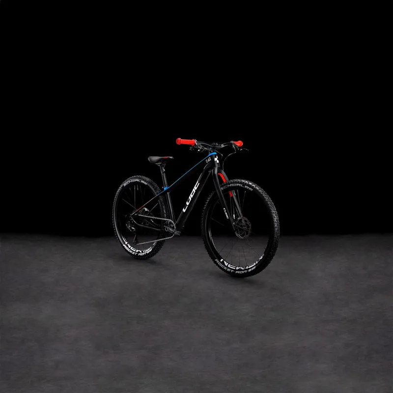 Cube Elite 240 C:62 SLX Kids Mountain Bike in Carbon Blue and Red-7