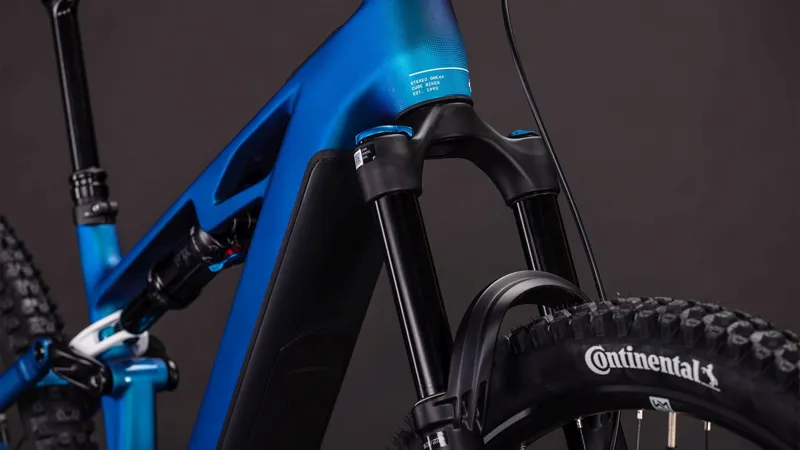 Cube Stereo Hybrid ONE44 HPC SLX 800Wh Full Suspension Electric Mountain Bike in Nebula and White-2