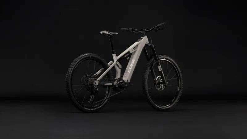 Cube Stereo Hybrid ONE77 HPC Race 800Wh Electric Full Suspension Mountain Bike in Oatgrey and Yellow-7