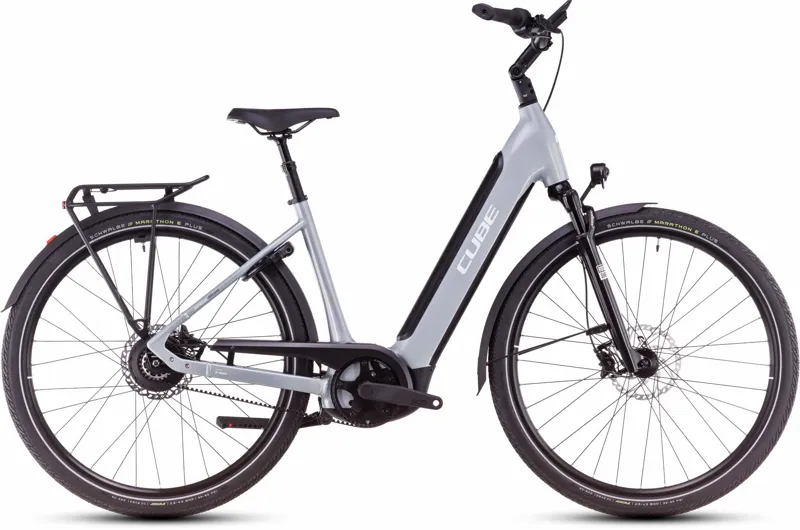 Cube Supreme Hybrid Deluxe SLX EE 625Wh Electric Hybrid Bike in Polargrey and White