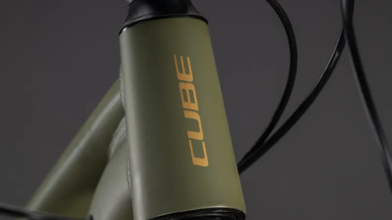 Cube Aim SLX Mountain Bike in Dustyolive and Gold-1