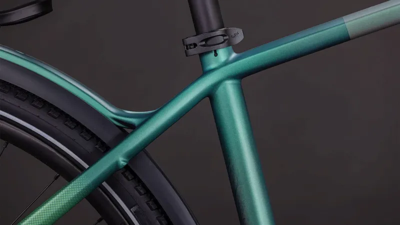 Cube Kathmandu Hybrid C:62 SLT 400Wh Electric Hybrid Bike in Seafoam and Chrome-1