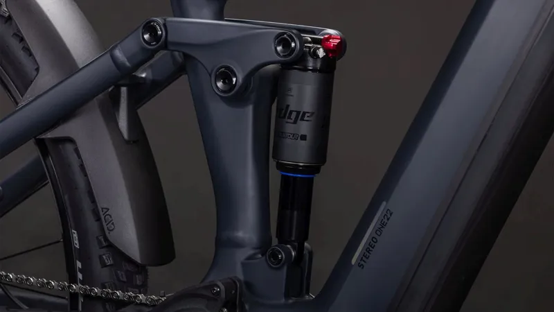 Cube Stereo Hybrid ONE22 Pro 600Wh Electric Full Suspension Mountain Bike in Night and Chrome-1